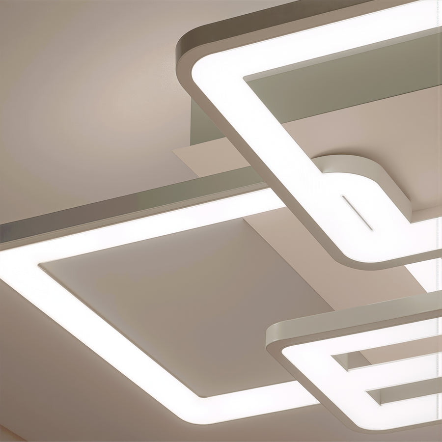 Πολυέλαιος LED με τηλεχειριστήριο ELLA 119W, 6 τετράγωνα, κρύο/θερμό/ουδέτερο φως, ρυθμιζόμενο, λευκός πολυέλαιος LED με τηλεχειριστήριο Προεπιλεγμένος τίτλος Alessandro Design
