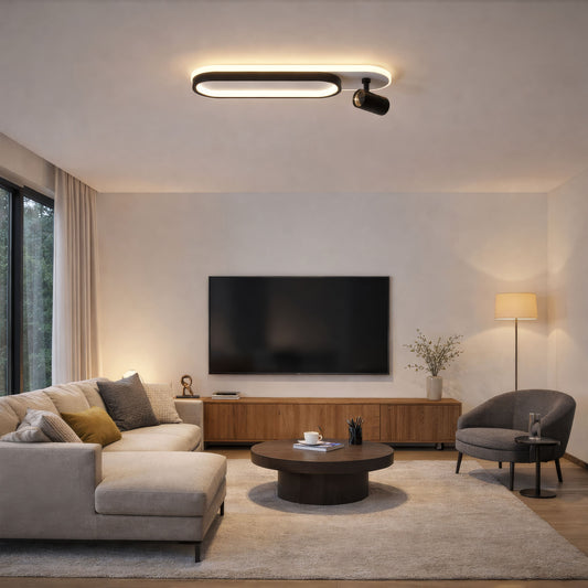 Πολυέλαιος LED με ρυθμιζόμενο προβολέα FISSO Camilla 49W, φως 3000/4000/6000k, Μαύροι πολυέλαιοι LED Προεπιλεγμένος τίτλος Alessandro Design