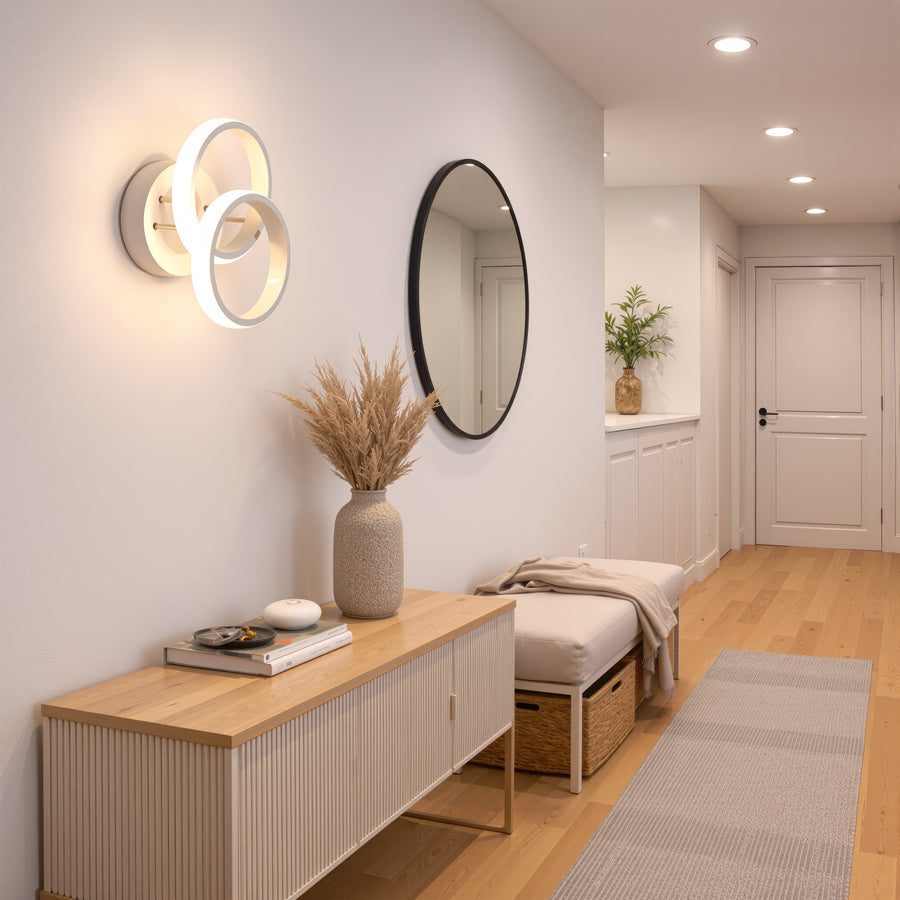 Πολυέλαιος LED VERTEX CIRCULA 21W, 2 κύκλοι, Μεταλλικά πλαίσια, Κρύο/Ζεστό/Ουδέτερο φως, Λευκοί πολυέλαιοι LED Προεπιλεγμένος τίτλος Alessandro Design
