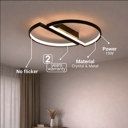 Πολυέλαιος LED με τηλεχειριστήριο VECTOR ARCUS 52W, 2 Στοιχεία, Κρύο/Ζεστό/Ουδέτερο φως, Ρυθμιζόμενο, Μαύροι πολυέλαιοι LED με τηλεχειριστήριο Προεπιλεγμένος τίτλος Alessandro Design