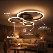 Πολυέλαιος LED με τηλεχειριστήριο BETTY 40W, 3 κύκλοι, κρύο/θερμ/ουδέτερο φως, ρυθμιζόμενο, μαύροι πολυέλαιοι LED με τηλεχειριστήριο Προεπιλεγμένος τίτλος Alessandro Design