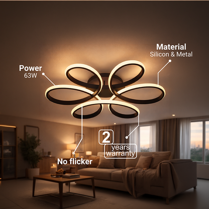 Πολυέλαιος LED με τηλεχειριστήριο HELIX 63W, Κρύο/Ζεστό/Ουδέτερο φως, Ρυθμιζόμενο, Μαύροι πολυέλαιοι LED με τηλεχειριστήριο Προεπιλεγμένος τίτλος Alessandro Design
