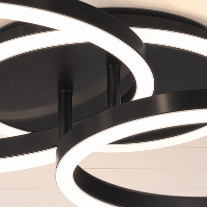 Πολυέλαιος LED με τηλεχειριστήριο RINOVA 66W, 2 κύκλοι, κρύο/ζεστό/ουδέτερο φως, ρυθμιζόμενο, μαύροι πολυέλαιοι LED με τηλεχειριστήριο Προεπιλεγμένος τίτλος Alessandro Design