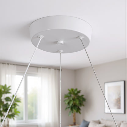 Lustra LED cu Telecomanda LT188WH, Cristal si Metal, 40W, Dimabila, Inaltime Reglabila, Lumina Rece/Calda/Neutra, Iluminat Luxos Lustre LED cu Telecomanda Default Title Alessandro Design