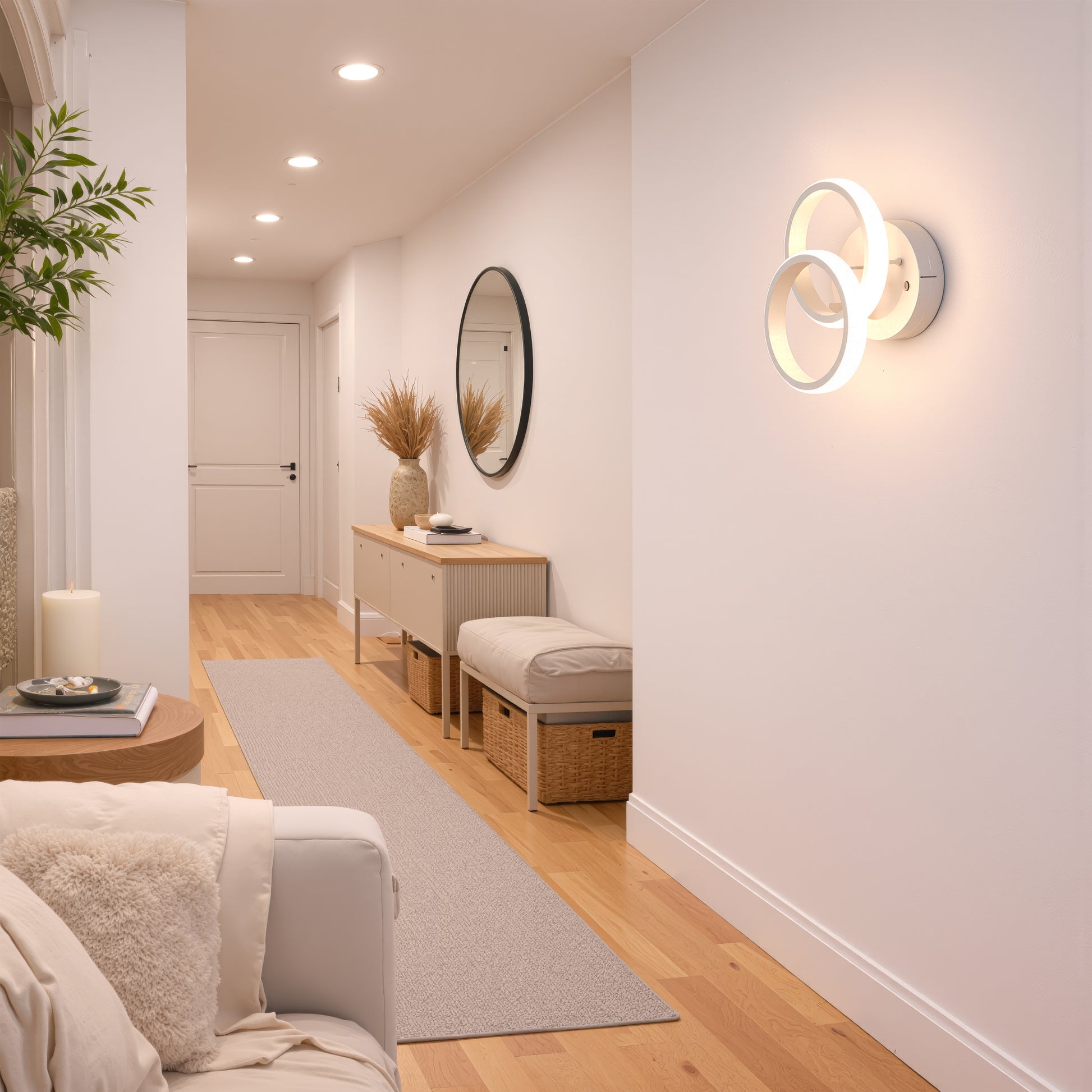 Πολυέλαιος LED VERTEX CIRCULA 21W, 2 κύκλοι, Μεταλλικά πλαίσια, Κρύο/Ζεστό/Ουδέτερο φως, Λευκοί πολυέλαιοι LED Προεπιλεγμένος τίτλος Alessandro Design