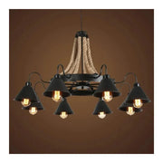 Indiana Chandelier, 8xE27, Metal and Rope, Brown Vintage Chandeliers Προεπιλεγμένος τίτλος Alessandro Design