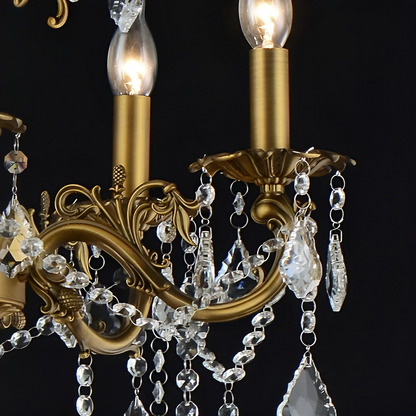 SANSSOUCI Royal Chandelier 12xE14 Μεταλλικό και κρύσταλλο ρυθμιζόμενο ύψος Antique Brass Classic Chandeliers Προεπιλεγμένος τίτλος Alessandro Design