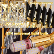 Crystal Chandelier VERSAILLES Eleganza 8x E14, 48 cm, Shiny Gold and Black, Ρυθμιζόμενο ύψος Crystal Chandeliers Προεπιλεγμένος τίτλος Alessandro Design
