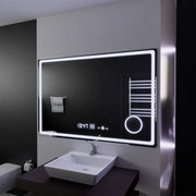 Ορθογώνιος καθρέφτης LED, 120x80 cm, Souverain MotionGlow Marcello, Σύστημα αποθαμβώματος, Ρολόι & Θερμόμετρο, Καλλυντικός Μεγεθυντικός φακός, Dimable Marcello Mirrors Προεπιλεγμένος τίτλος Alessandro Design