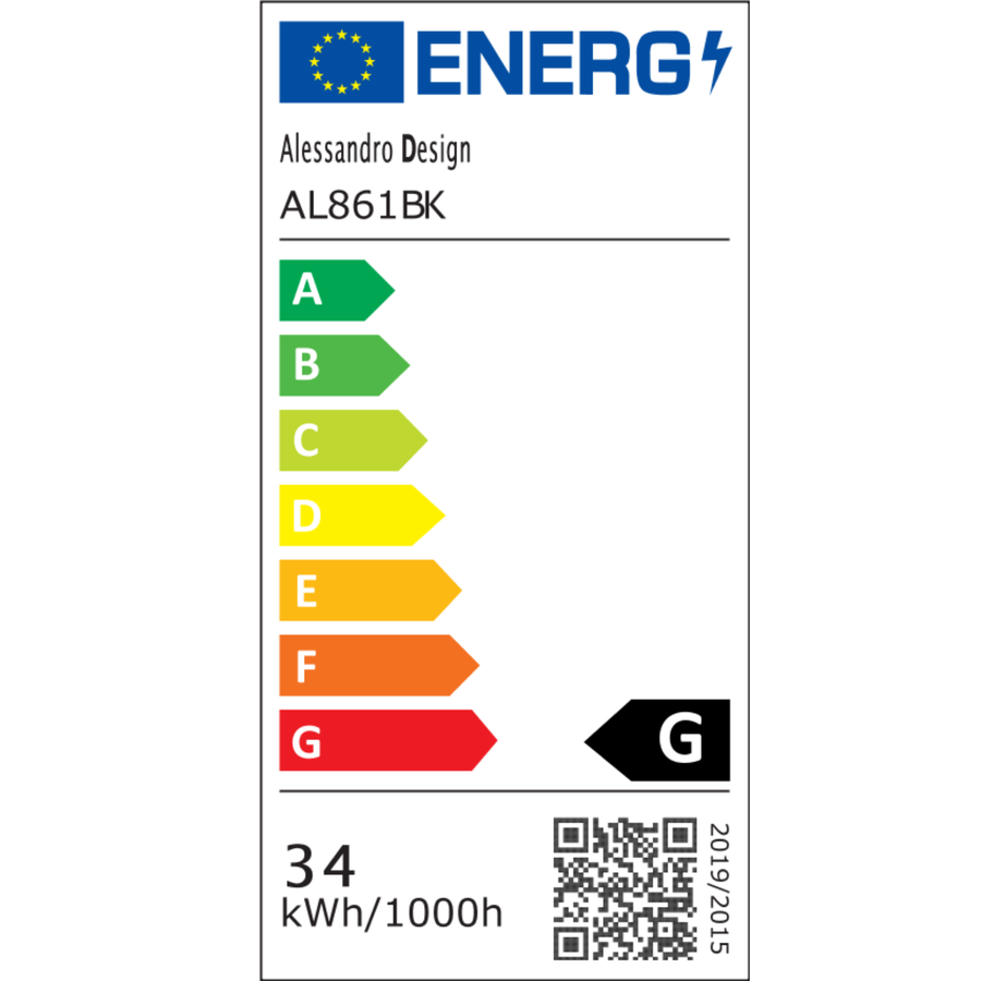 Κλειδί τοίχου LED 34W Κρύο/Ζεστό/Ουδέτερο φως Μαύρα μεταλλικά φώτα τοίχου εσωτερικού χώρου Προεπιλεγμένος τίτλος Alessandro Design