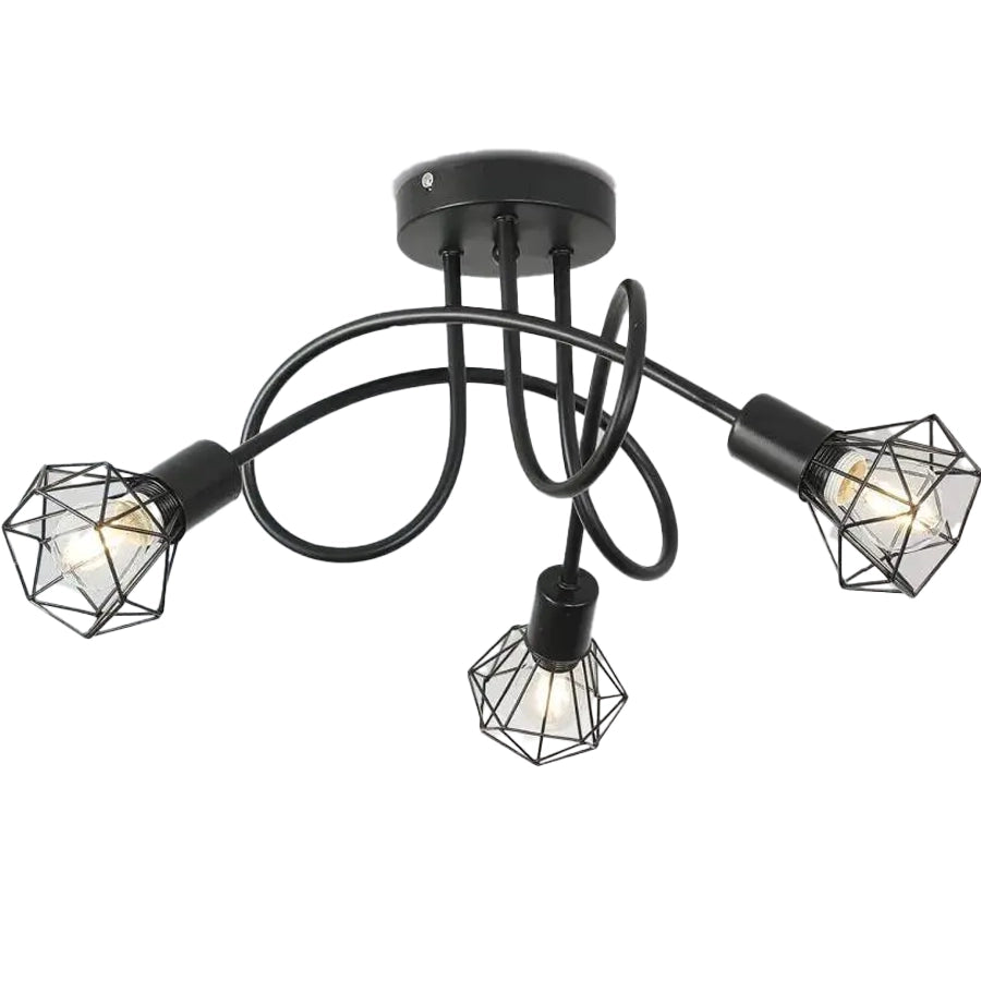 Shion Chandelier 3xE27, Black, Metal, Diameter 50cm Industrial Chandeliers Προεπιλεγμένος τίτλος Alessandro Design