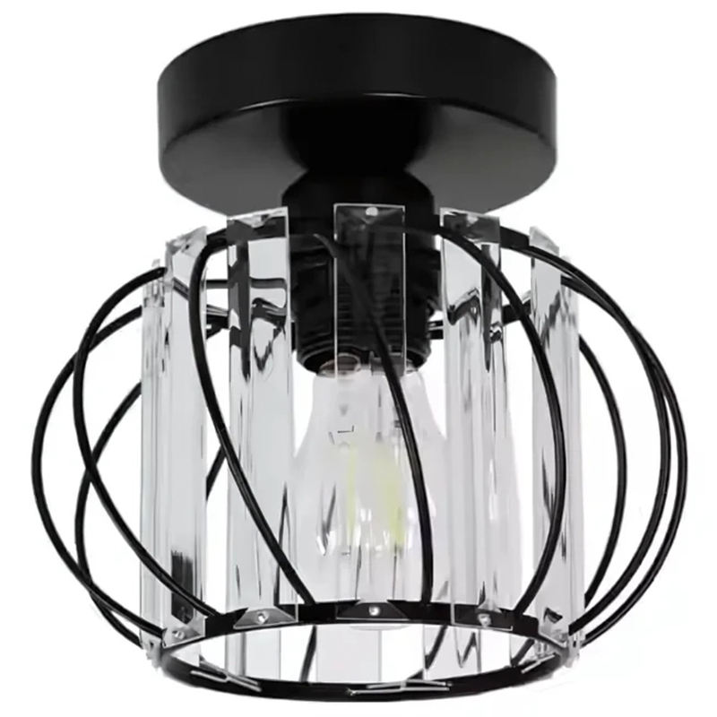 Monica Chandelier, 1 X E27, Ø 16 cm, Black, Metal / Glass Classic Chandeliers Προεπιλεγμένος τίτλος Alessandro Design