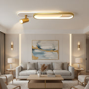 Lustra LED cu Proiector Reglabil FISSO Camilla, 48W, lumina Rece/Calda/Neutra 3000K/4000K/6000K, Auriu Lucios, Metal si Acril Lustre LED Default Title Alessandro Design