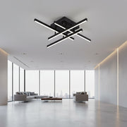 Πολυέλαιος LED με Τηλεχειριστήριο LINEX, 52W, 4 Στοιχεία, Γραμμικό, Κρύο/Ζεστό/Ουδέτερο φως, Ρυθμιζόμενο, Μαύροι πολυέλαιοι LED με τηλεχειριστήριο Προεπιλεγμένος τίτλος Alessandro Design