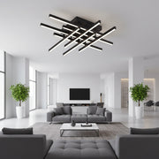 Πολυέλαιος LED με Τηλεχειριστήριο LINEX, 108W, 8 στοιχεία, Κρύο/Ζεστό/Ουδέτερο φως, Ρυθμιζόμενο, Μαύροι πολυέλαιοι LED με Τηλεχειριστήριο Προεπιλεγμένος τίτλος Alessandro Design