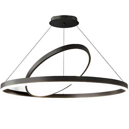 Κρεμαστός πολυέλαιος LED PAGANO 47W, 3000K, 2 κύκλοι, μαύρος, ρυθμιζόμενου ύψους Μοντέρνοι πολυέλαιοι Προεπιλεγμένος τίτλος Alessandro Design