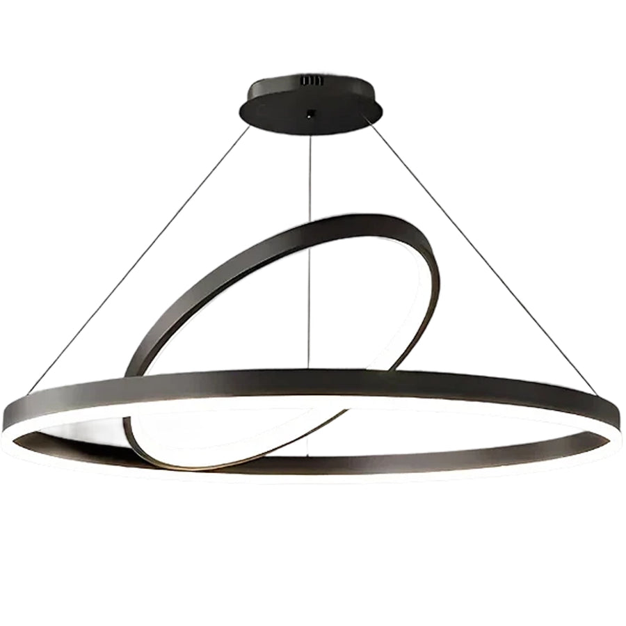 Κρεμαστός πολυέλαιος LED PAGANO 47W, 3000K, 2 κύκλοι, μαύρος, ρυθμιζόμενου ύψους Μοντέρνοι πολυέλαιοι Προεπιλεγμένος τίτλος Alessandro Design