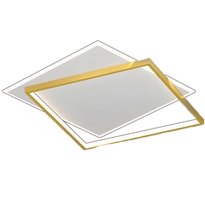 Πολυέλαιος LED με τηλεχειριστήριο SOLARA 66W, 2 τετράγωνα, κρύο/θερμό/ουδέτερο φως, ρυθμιζόμενο, χρυσό λευκό πολυέλαιοι LED με τηλεχειριστήριο Προεπιλεγμένος τίτλος Alessandro Design