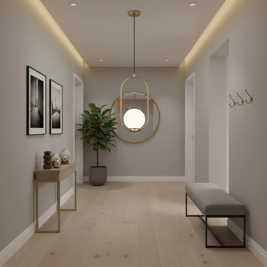 LOFT Gallery Modern Chandelier, 1x E27, White Gold, Metal, Adjustable Height Modern Chandeliers Προεπιλεγμένος τίτλος Alessandro Design