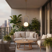 LOFT Gallery Modern Chandelier, 1x E27, Λευκός Χρυσός, Μέταλλο, Ρυθμιζόμενο ύψος