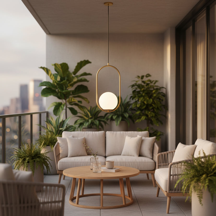 LOFT Gallery Modern Chandelier, 1x E27, Λευκός Χρυσός, Μέταλλο, Ρυθμιζόμενο ύψος
