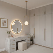 LOFT Gallery Modern Chandelier, 1x E27, Λευκός Χρυσός, Μέταλλο, Ρυθμιζόμενο ύψος