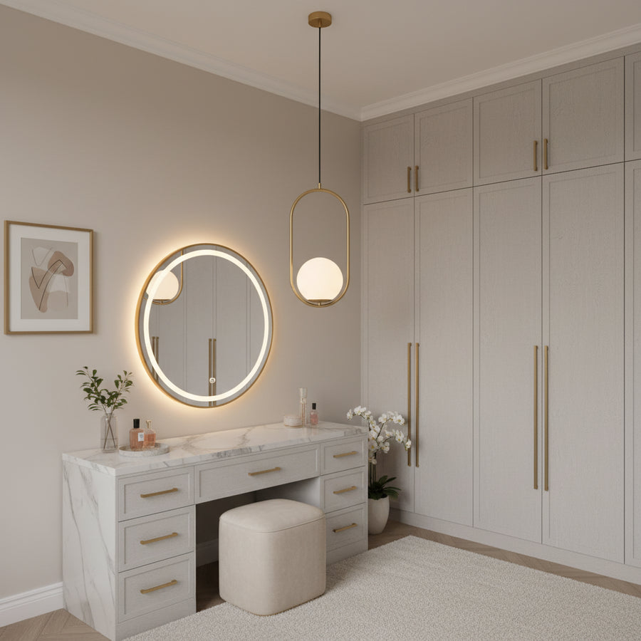 LOFT Gallery Modern Chandelier, 1x E27, Λευκός Χρυσός, Μέταλλο, Ρυθμιζόμενο ύψος