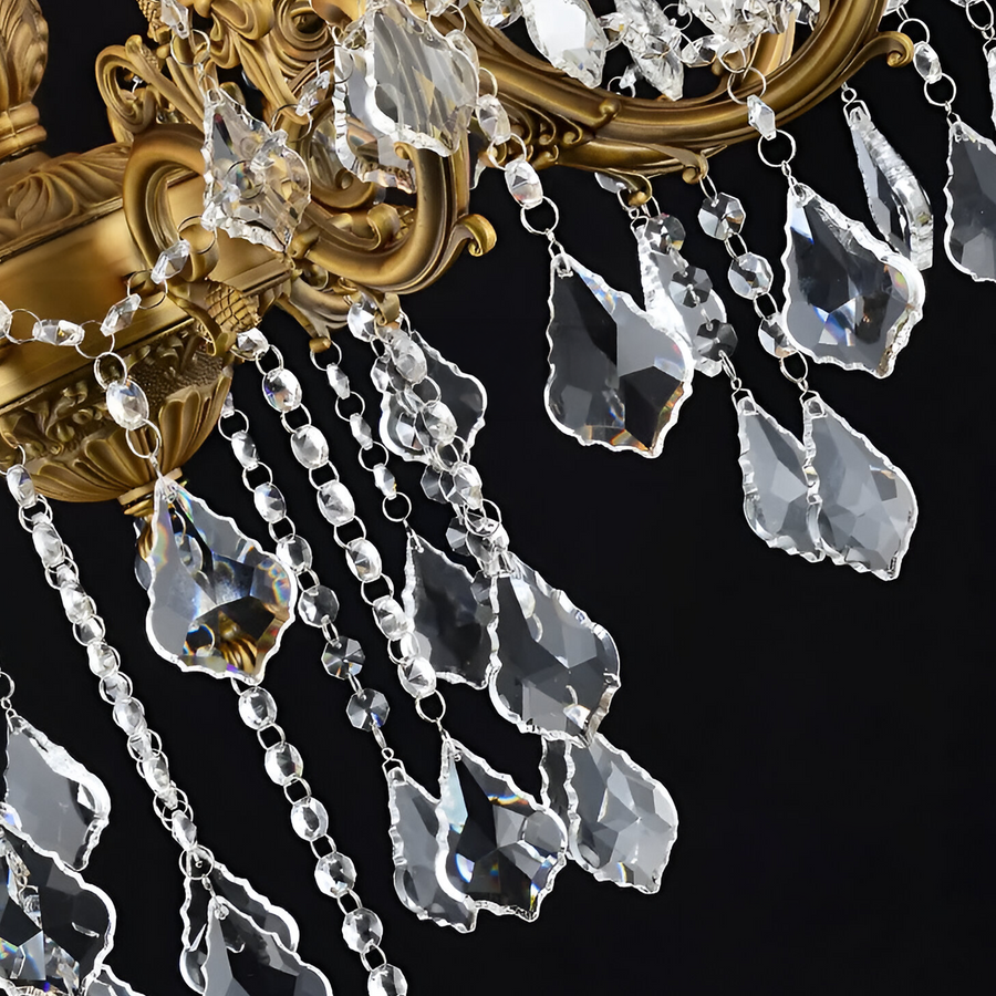 SANSSOUCI Royal Chandelier 12xE14 Μεταλλικό και κρύσταλλο ρυθμιζόμενο ύψος Antique Brass Classic Chandeliers Προεπιλεγμένος τίτλος Alessandro Design