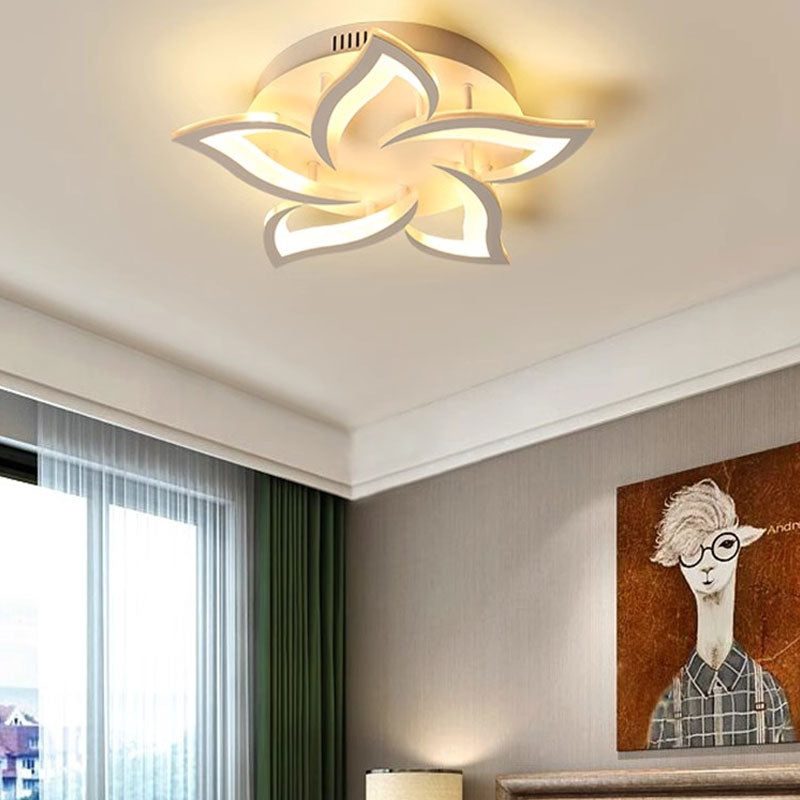 Πολυέλαιος LED με τηλεχειριστήριο LOTUS 54W, 5 πέταλα, κρύο/ζεστό/ουδέτερο φως, ρυθμιζόμενο, λευκός πολυέλαιος LED με τηλεχειριστήριο Προεπιλεγμένος τίτλος Alessandro Design