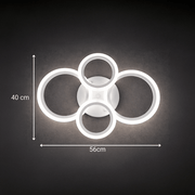 Πολυέλαιος LED με τηλεχειριστήριο BETTY 43W, 4 κύκλοι, κρύο/θερμό/ουδέτερο φως, ρυθμιζόμενο, λευκός πολυέλαιος LED με τηλεχειριστήριο Προεπιλεγμένος τίτλος Alessandro Design