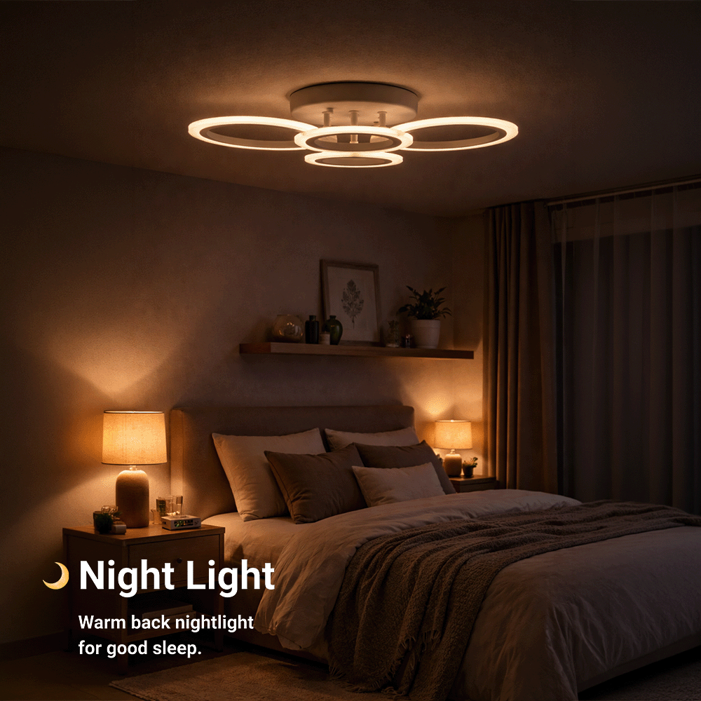 Πολυέλαιος LED με τηλεχειριστήριο BETTY 43W, 4 κύκλοι, κρύο/θερμό/ουδέτερο φως, ρυθμιζόμενο, λευκός πολυέλαιος LED με τηλεχειριστήριο Προεπιλεγμένος τίτλος Alessandro Design