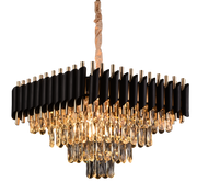 Candelabru Cristal VERSAILLES Nobile 5xE14, Diametru 38cm, Inaltime 35 cm Reglabila, Auriu, Negru, Metal, Cristal Candelabre Cristal Default Title Alessandro Design