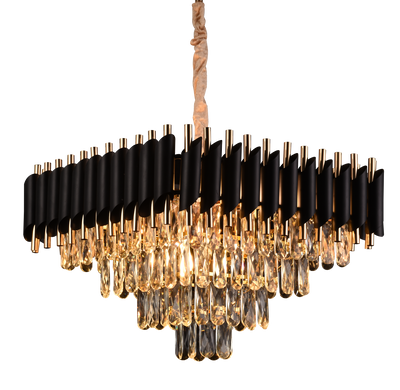 Κρυστάλλινος πολυέλαιος VERSAILLES Nobile 5xE14, Διάμετρος 48cm, Ύψος 35cm Ρυθμιζόμενο, IP20, Χρυσό, Μαύρο, Μέταλλο, Κρύσταλλο, Οι βολβοί Δεν περιλαμβάνονται