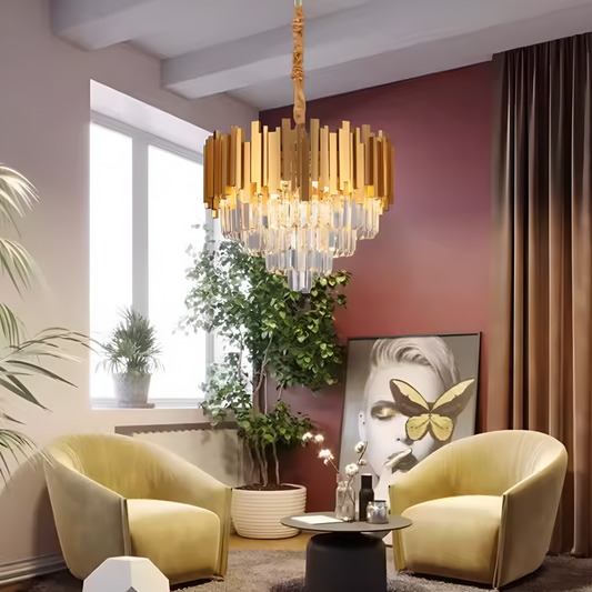 BLOIS Petito Candelabra, Διάμετρος 30 cm, 3x E14 Shiny Gold, Ρυθμιζόμενο ύψος Cristal Candelabra Προεπιλεγμένος τίτλος Alessandro Design