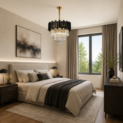 Crystal Chandelier BLOIS Nobile 5xE14, Διάμετρος 40cm, Μαύρος, Ρυθμιζόμενο Ύψος