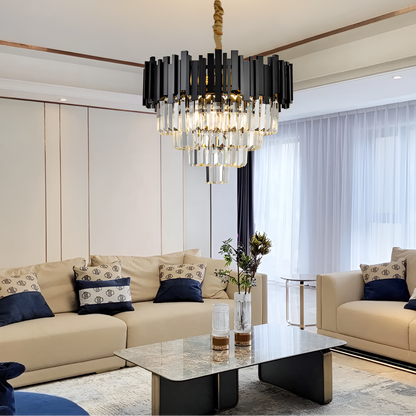 Crystal Chandelier BLOIS Nobile 5xE14, Διάμετρος 40cm, Μαύρο, Ρυθμιζόμενο ύψος Crystal Chandeliers Προεπιλεγμένος τίτλος Alessandro Design