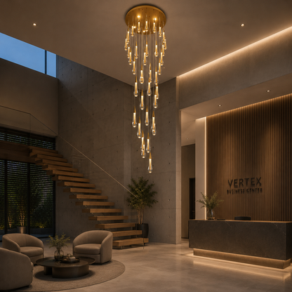 Κρυστάλλινος πολυέλαιος LED, 39W, Ιουστινιανός, Διάμετρος 60cm, Ρυθμιζόμενο ύψος, Χρυσός, Μέταλλο και Κρύσταλλο