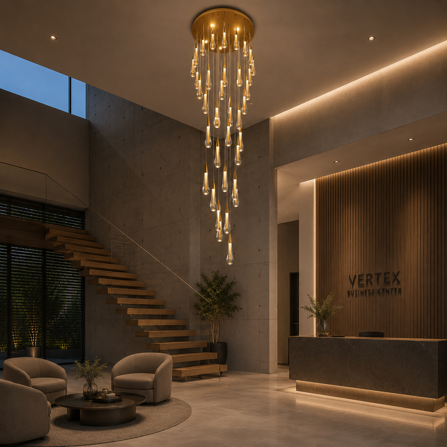 Κρυστάλλινος πολυέλαιος LED, 39W, Ιουστινιανός, Διάμετρος 60cm, Ρυθμιζόμενο ύψος, Χρυσός, Μέταλλο και Κρύσταλλο