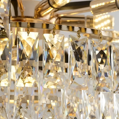 Crystal Chandelier VERSAILLES Elegance 8x E14, Διάμετρος 50cm, Μαύρο, Γυαλιστερό Χρυσό, Ρυθμιζόμενο Ύψος Κρυστάλλινοι Πολυέλαιοι Προεπιλεγμένος τίτλος Alessandro Design