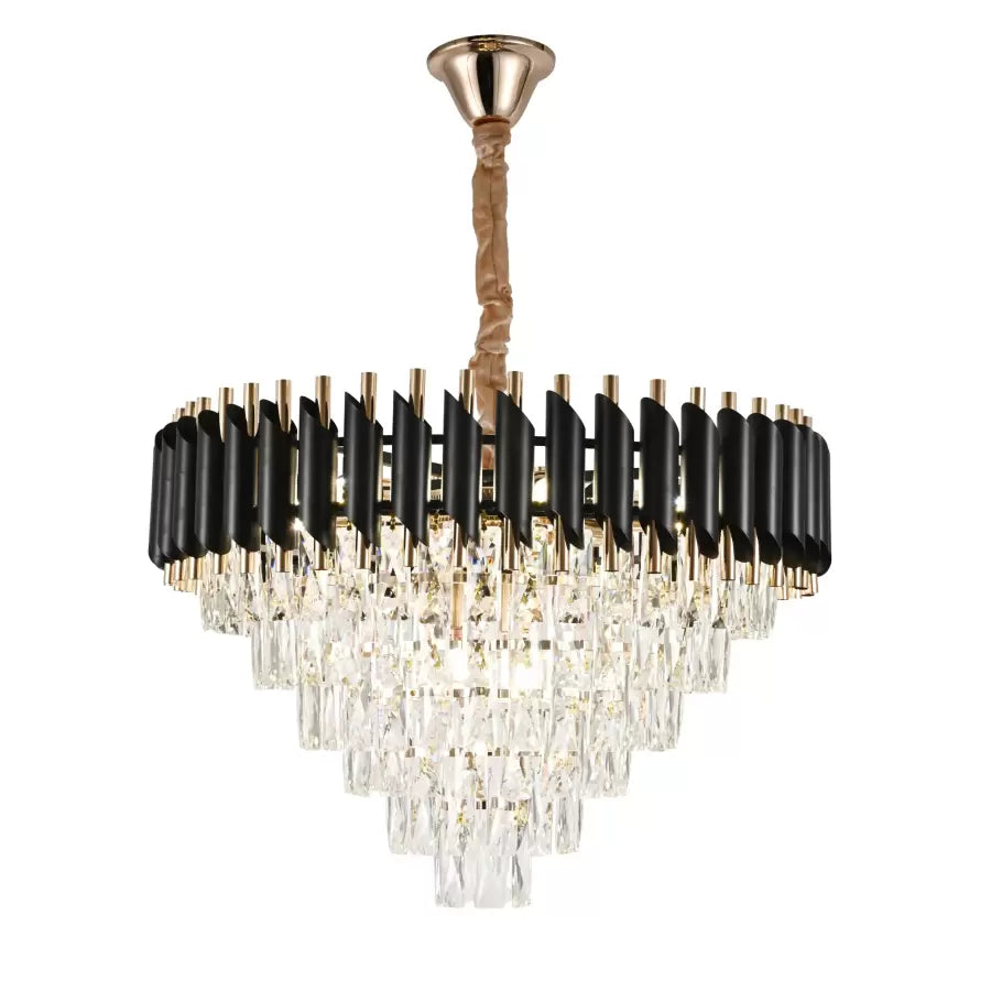 Crystal Chandelier VERSAILLES Magno 8xE14, Διάμετρος 60cm, Μαύρο και Χρυσό, Ρυθμιζόμενο ύψος Crystal Chandeliers Προεπιλεγμένος τίτλος Alessandro Design