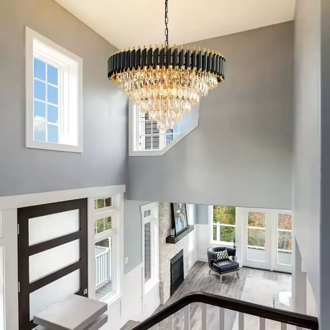 Crystal Chandelier VERSAILLES Magno 8xE14, Διάμετρος 60cm, Μαύρο και Χρυσό, Ρυθμιζόμενο ύψος Crystal Chandeliers Προεπιλεγμένος τίτλος Alessandro Design