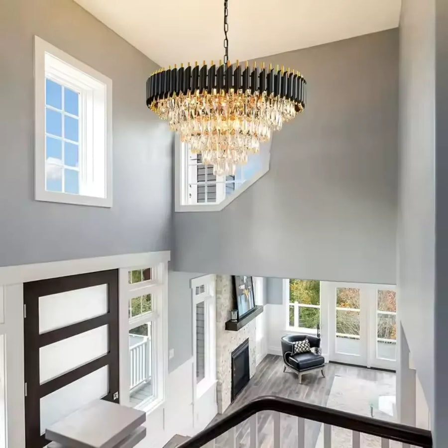 Crystal Chandelier VERSAILLES Magno 8xE14, Διάμετρος 60cm, Μαύρο και Χρυσό, Ρυθμιζόμενο ύψος Crystal Chandeliers Προεπιλεγμένος τίτλος Alessandro Design