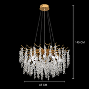 Πολυέλαιος WALTZ Cascade Crystal, 6xG9, Χρυσός, διάμετρος 45cm, Ρυθμιζόμενο Ύψος