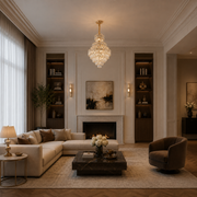 Κρυστάλλινος πολυέλαιος WINDSOR Grande Supremo 10xE14, Διάμετρος 60X90cm, Γυαλιστερό Χρυσό, Ρυθμιζόμενο Ύψος
