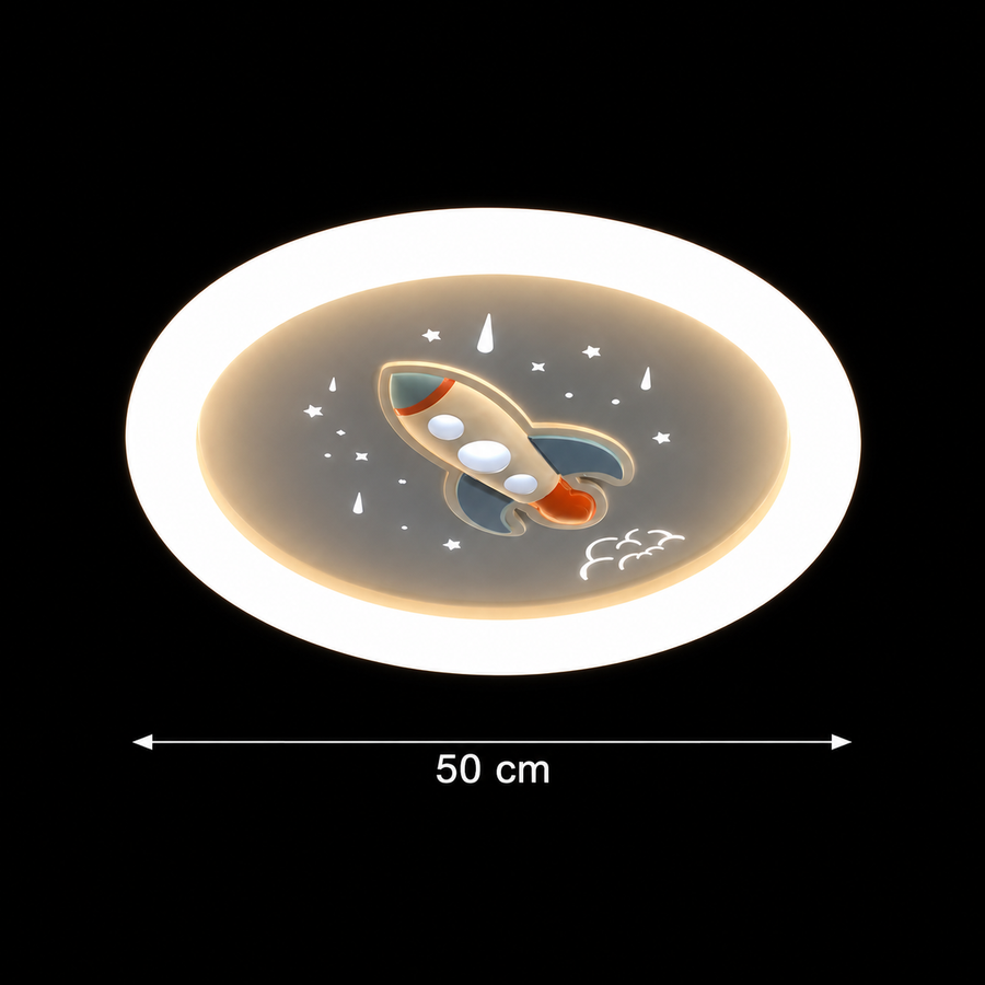 Πολυέλαιος LED ROCKET 49W, Διάμετρος 49cm, Κρύο/Ζεστό/Ουδέτερο φως, Λευκό Μπλε
