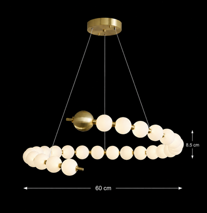 Aurelia 41W Ακρυλικός LED Κρεμαστός Πολυέλαιος με Τηλεχειριστήριο, Ρυθμιζόμενος, 3000K/4000K/6000K, Χρυσός, Μέταλλο και Ακρυλικό