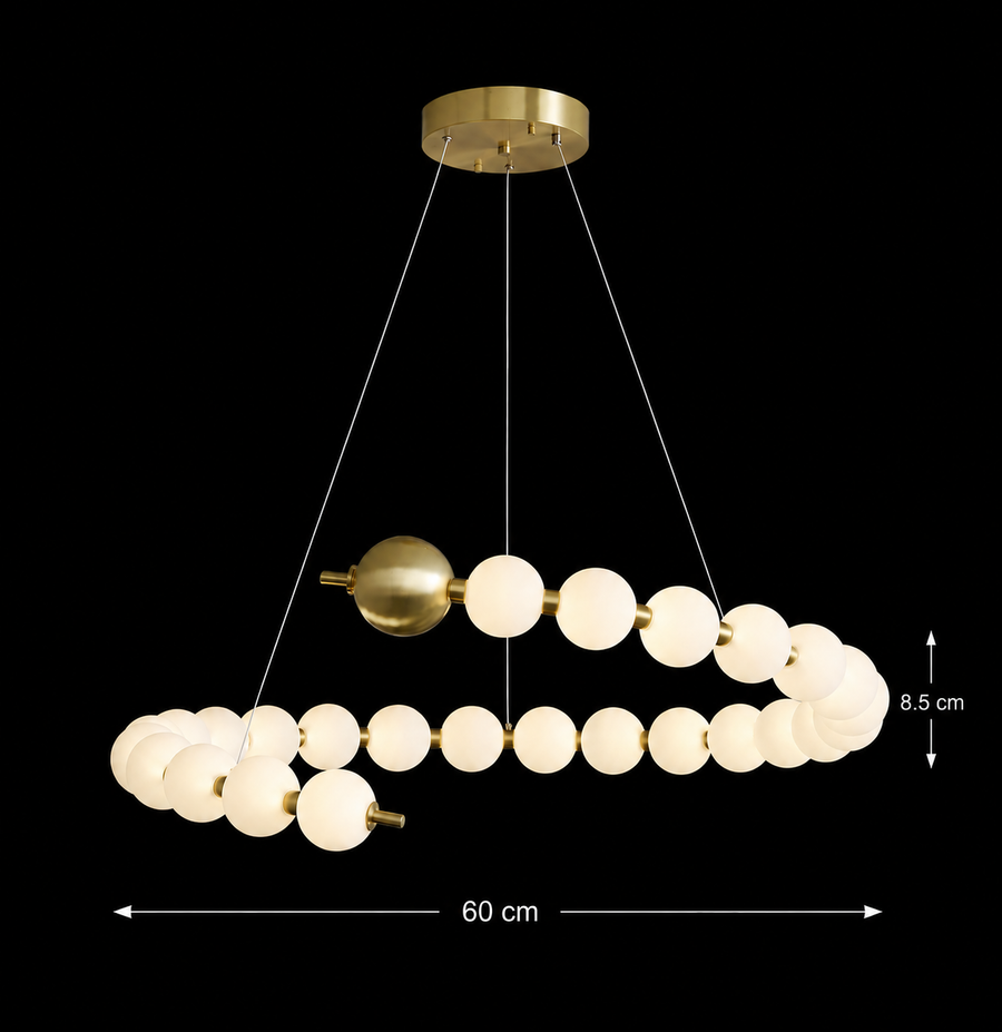 Aurelia 41W Ακρυλικός LED Κρεμαστός Πολυέλαιος με Τηλεχειριστήριο, Ρυθμιζόμενος, 3000K/4000K/6000K, Χρυσός, Μέταλλο και Ακρυλικό