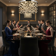 Crystal LED Chandelier LLC210/550CH Στρογγυλός, 30W, Κρύο/Ζεστό/Ουδέτερο φως, Κρύσταλλο, Γυαλιστερό χρώμιο