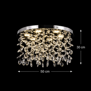 Crystal LED Chandelier LLC210/550CH Στρογγυλός, 30W, Κρύο/Ζεστό/Ουδέτερο φως, Κρύσταλλο, Γυαλιστερό χρώμιο
