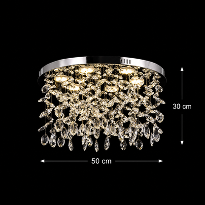 Crystal LED Chandelier LLC210/550CH Στρογγυλός, 30W, Κρύο/Ζεστό/Ουδέτερο φως, Κρύσταλλο, Γυαλιστερό χρώμιο